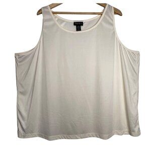 Maggie Barnes Plus Size 3X Cream Sleeveless Tank Top 26/28W Lightweight